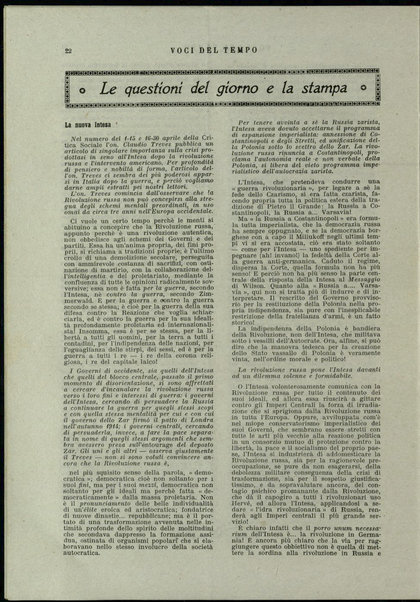 Voci del tempo : rassegna contemporanea politica e finanziaria e rivista delle riviste